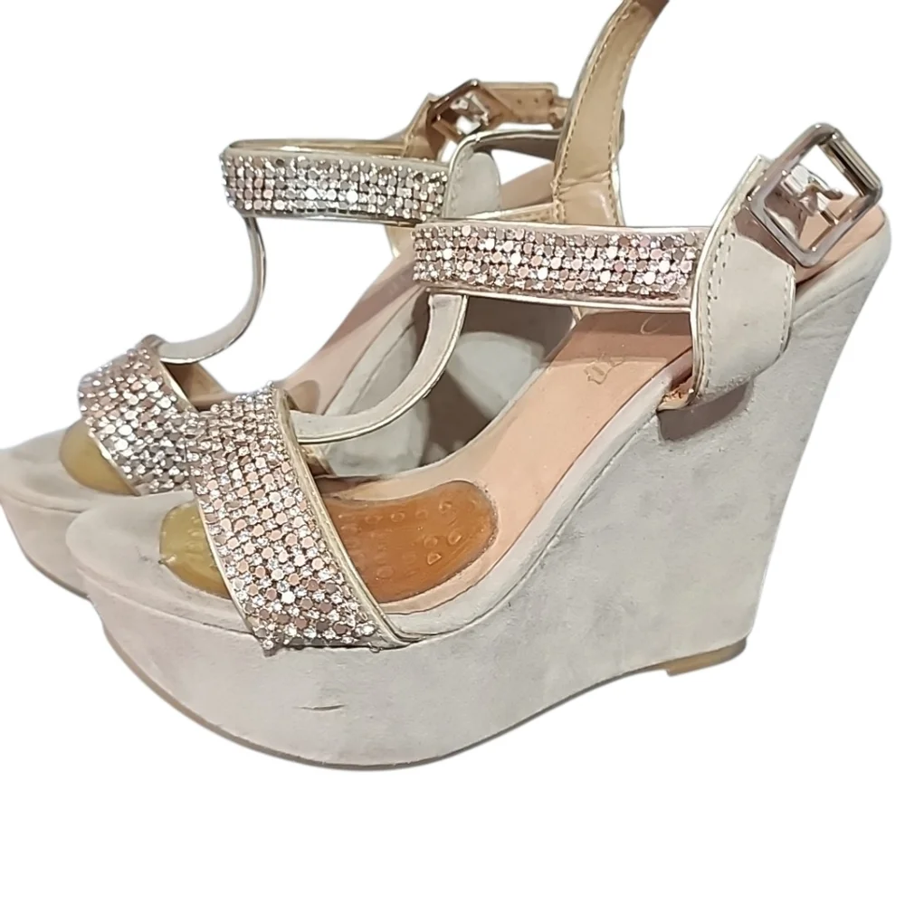 Aldo Y2k Wedges With Rhinestones.  Size 6